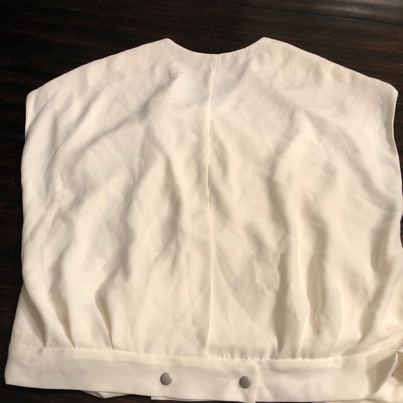 L’Agence LEE SILK CROSSOVER BLOUSE IN IVORY size Large - Picture 3 of 4
